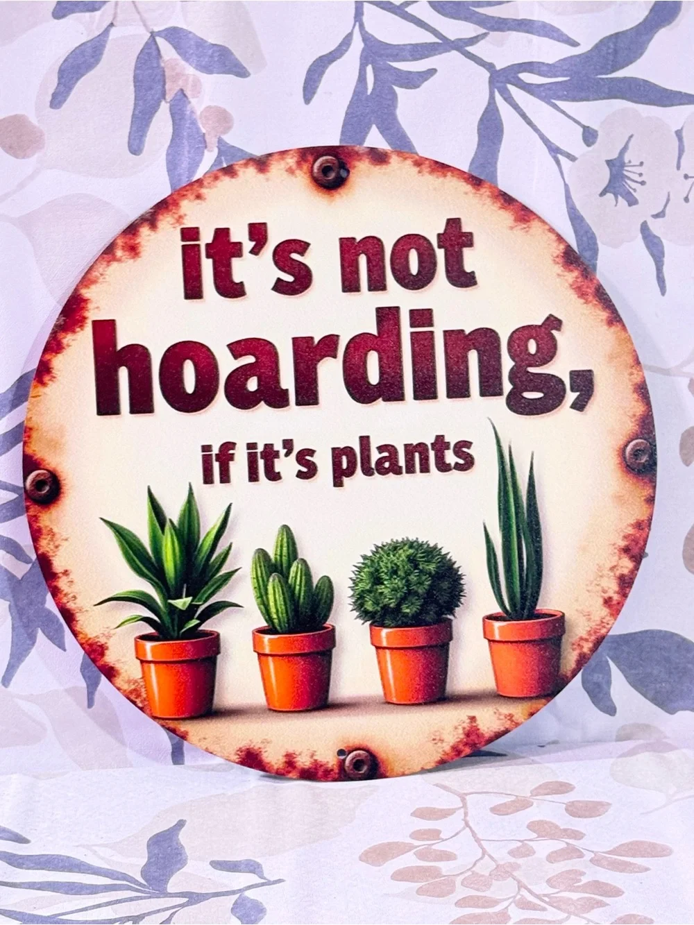 Round Metal Plant Sign 